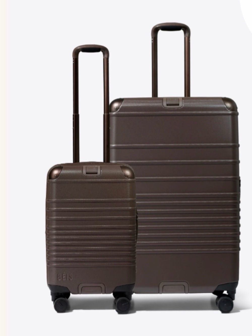 BEIS Hybrid Luggage Set - Espresso - Two-Piece Travel Set + Matching bag tag